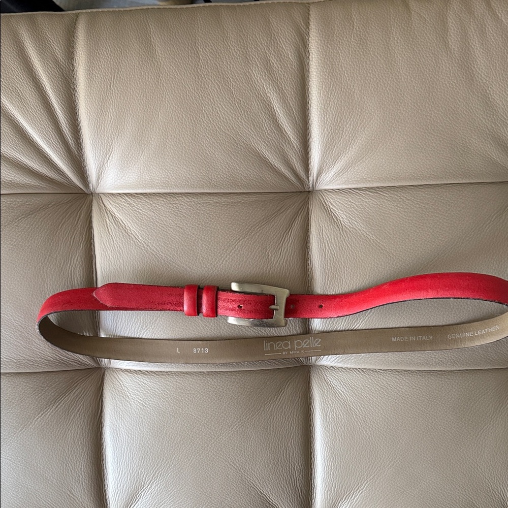 Linea Pelle Vibrant Red Leather Belt size L